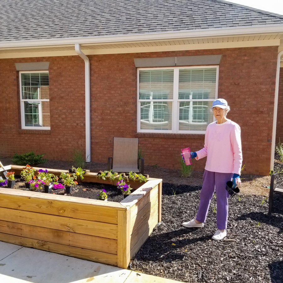 First assisted living planter planted